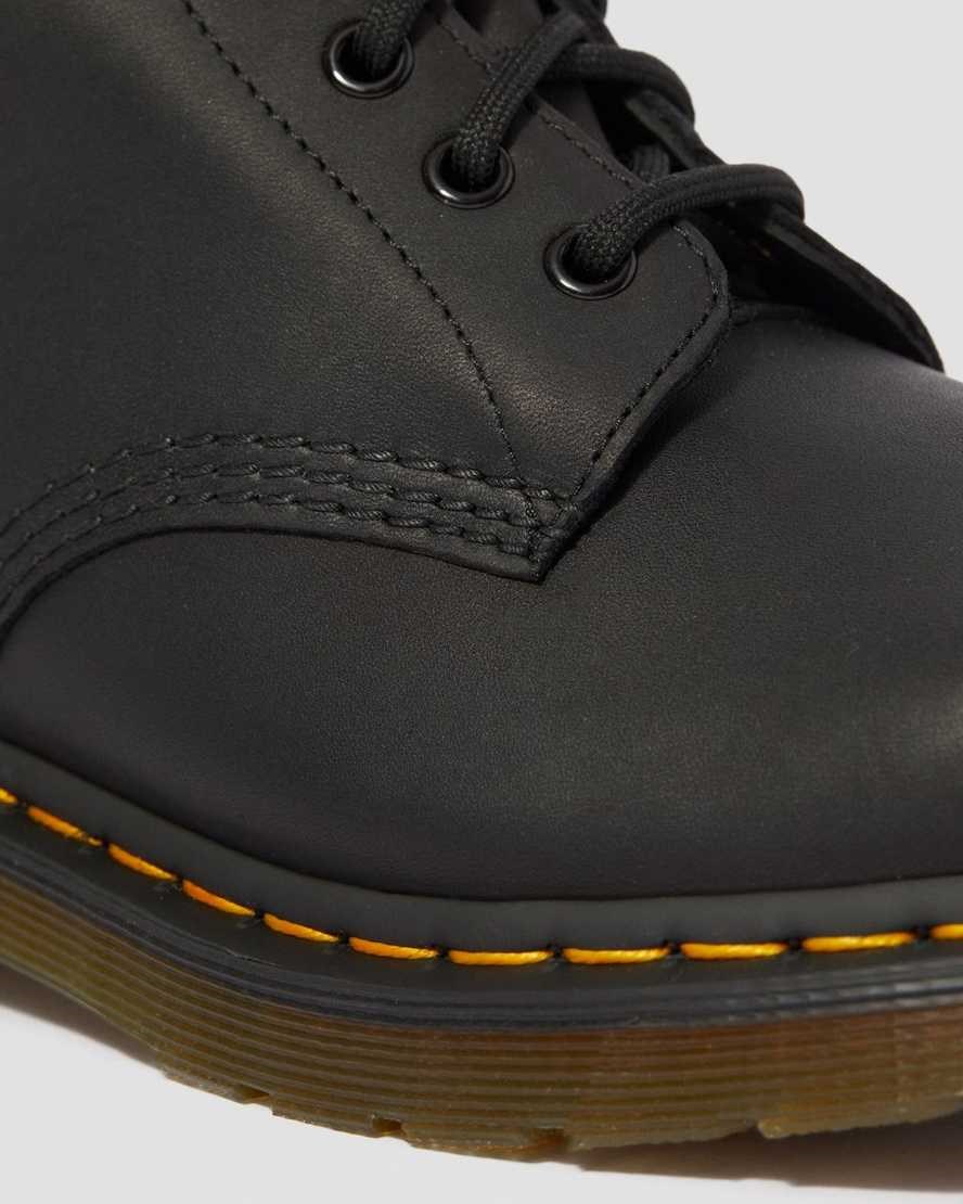 Black Greasy Leather Men's Dr Martens 1460 Greasy Leather Ankle Boots | 498167-NRD