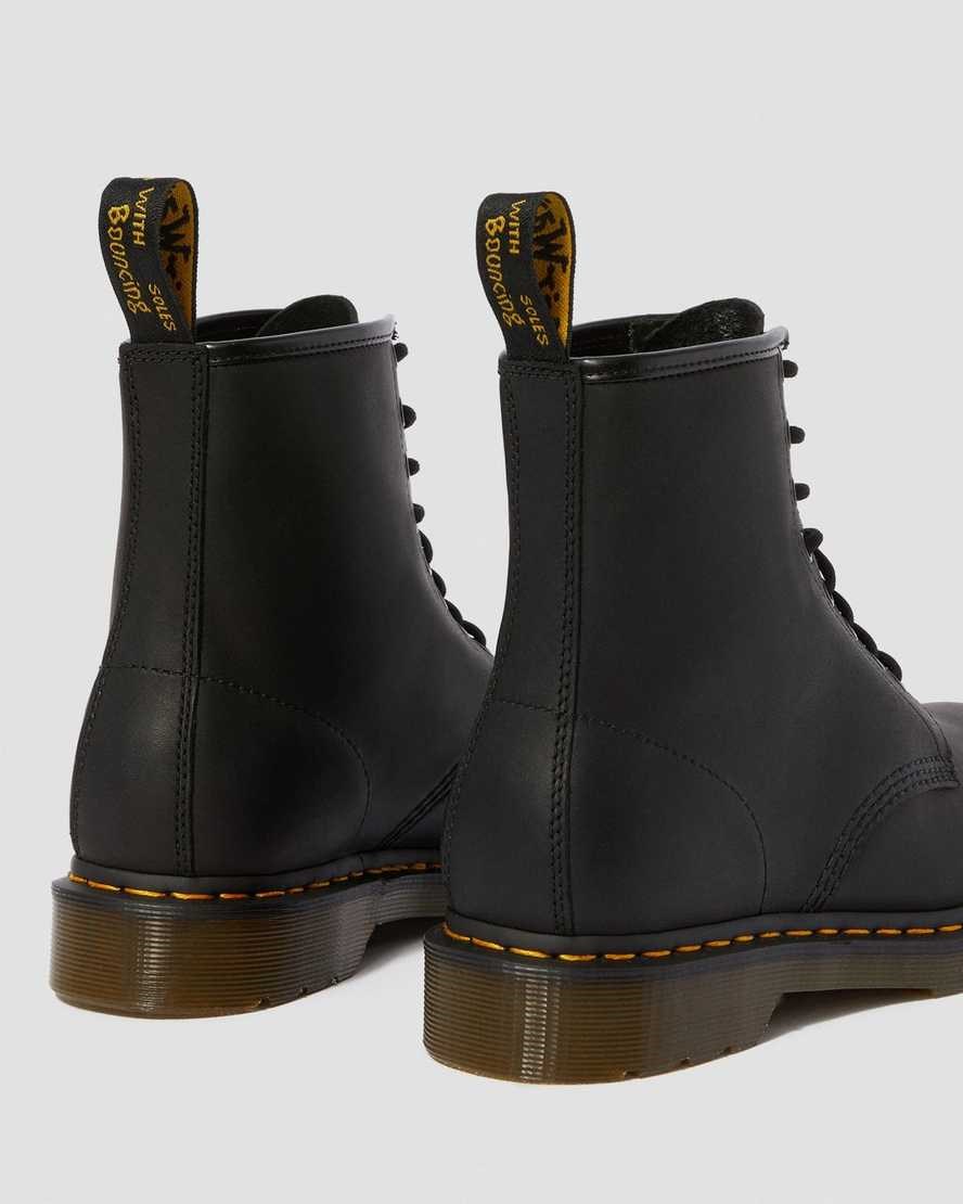 Black Greasy Leather Men's Dr Martens 1460 Greasy Leather Ankle Boots | 498167-NRD