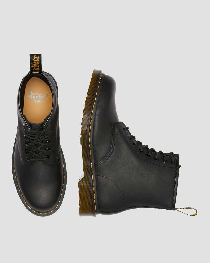 Black Greasy Leather Men's Dr Martens 1460 Greasy Leather Ankle Boots | 498167-NRD