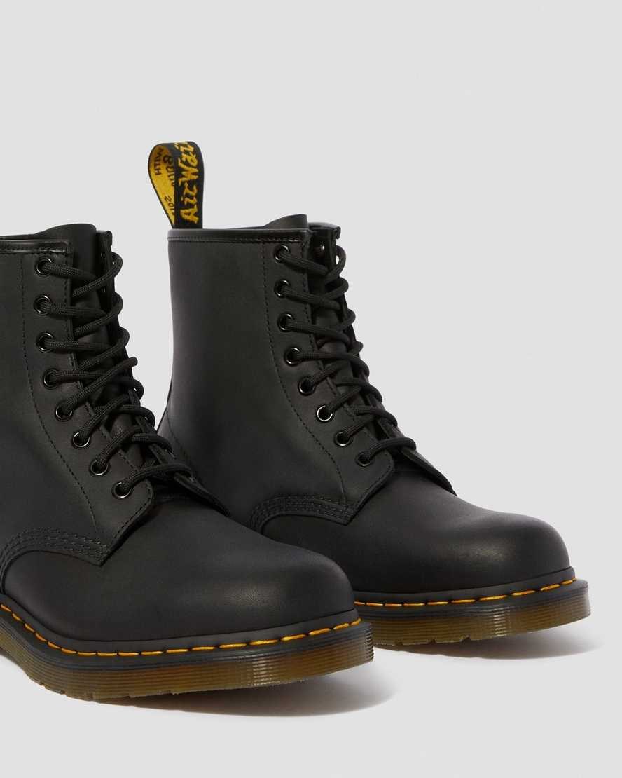 Black Greasy Leather Women's Dr Martens 1460 Greasy Leather Lace Up Boots | 351890-ERB