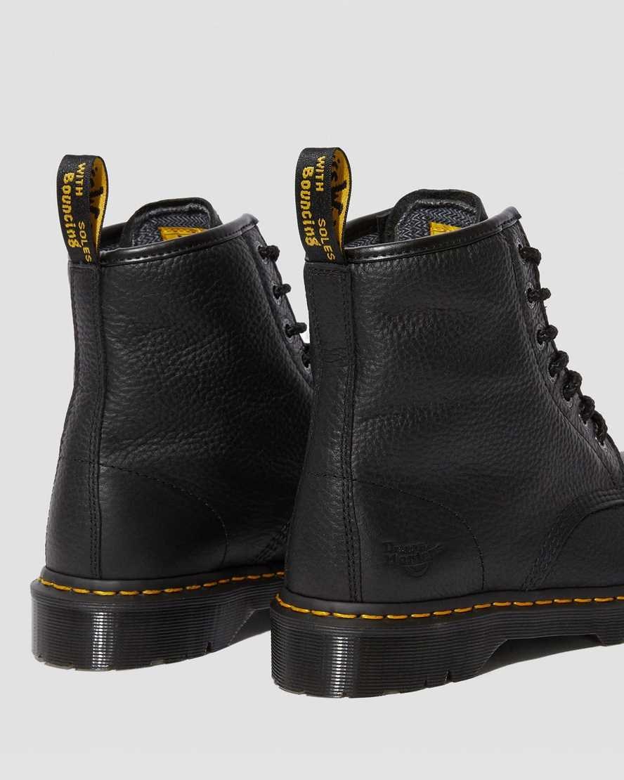 Black Industrial Bear Men's Dr Martens Icon 7B10 Leather Steel Toe Work Ankle Boots | 358607-TYP