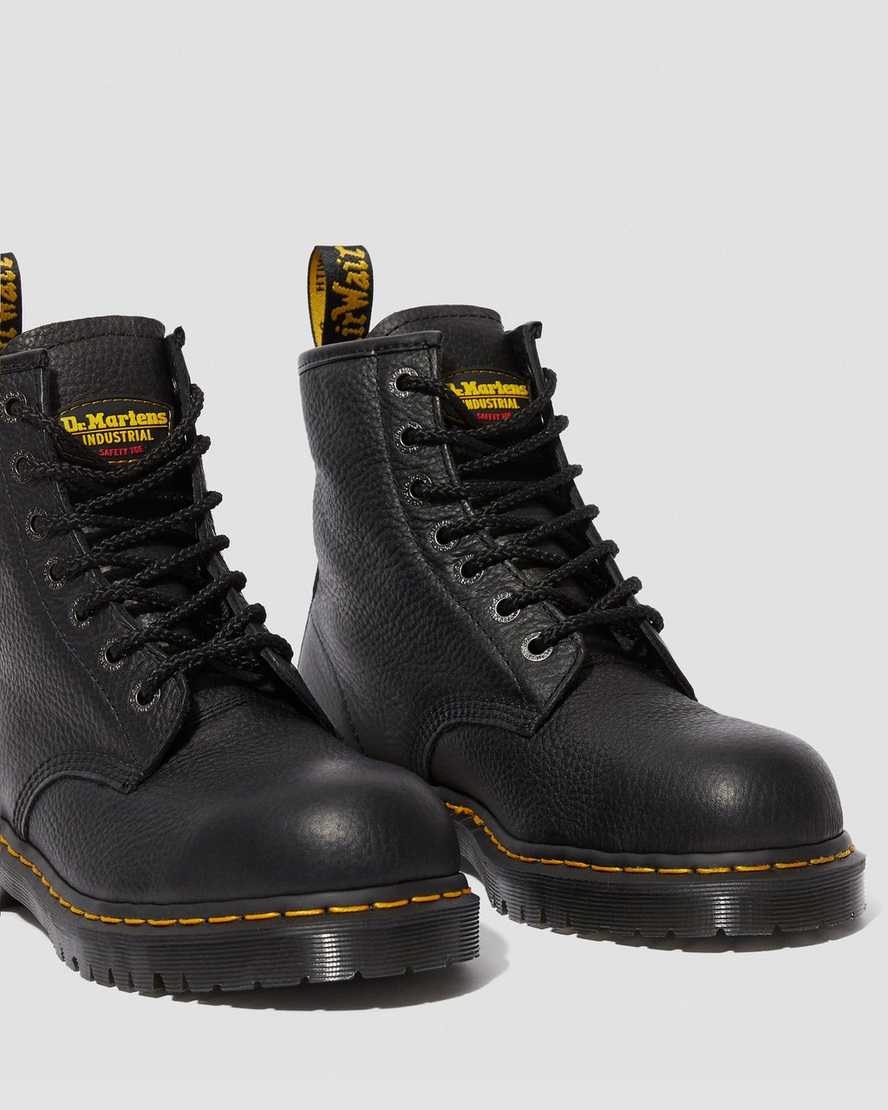 Black Industrial Bear Women's Dr Martens Icon 7B10 Leather Steel Toe Work Lace Up Boots | 314829-SND