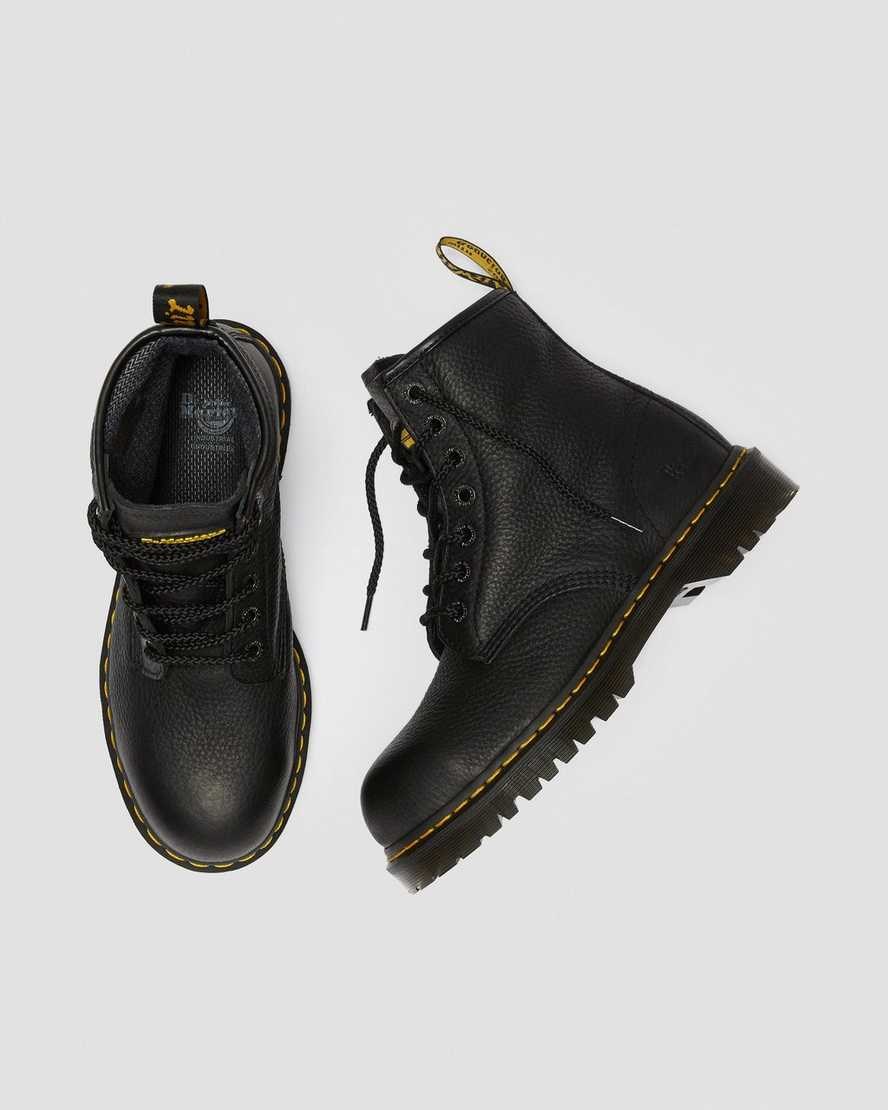 Black Industrial Bear Women's Dr Martens Icon 7B10 Leather Steel Toe Work Lace Up Boots | 314829-SND