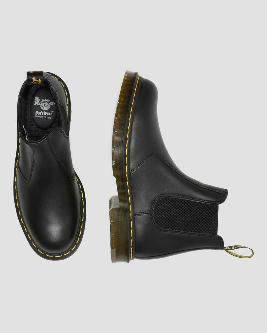 Black Industrial Full Grain Men's Dr Martens 2976 Slip Resistant Leather Ankle Boots | 186520-GKT