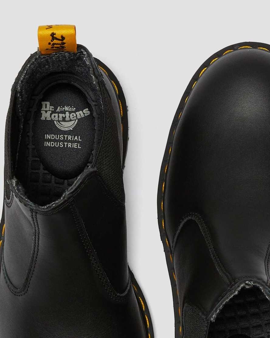 Black Industrial Full Grain Men's Dr Martens Fellside Full Grain Chelsea Work Ankle Boots | 240358-OKL