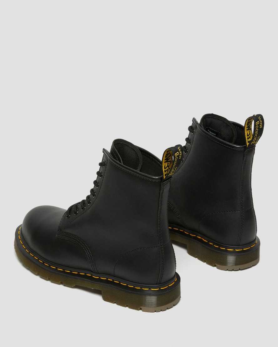 Black Industrial Full Grain Men's Dr Martens 1460 Slip Resistant Steel Toe Lace Up Boots | 284019-OHM