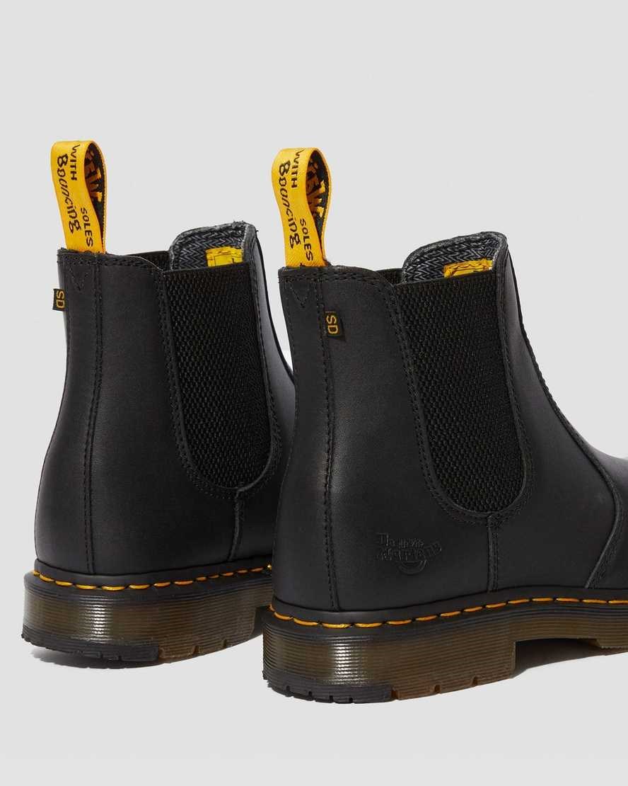 Black Industrial Full Grain Men's Dr Martens Fellside Full Grain Chelsea Work Chelsea Boots | 549387-JTW