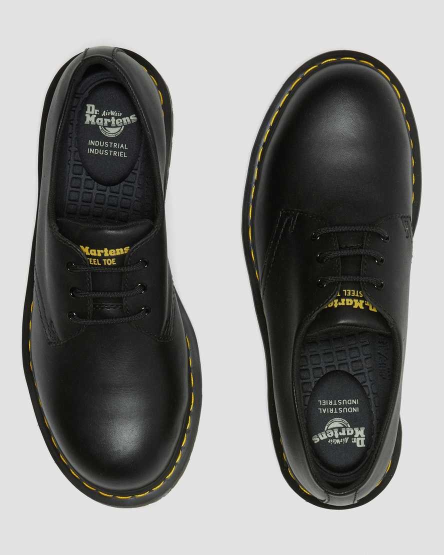 Black Industrial Full Grain Women's Dr Martens 1461 Slip Resistant Steel Toe Oxford Shoes | 279184-RKO