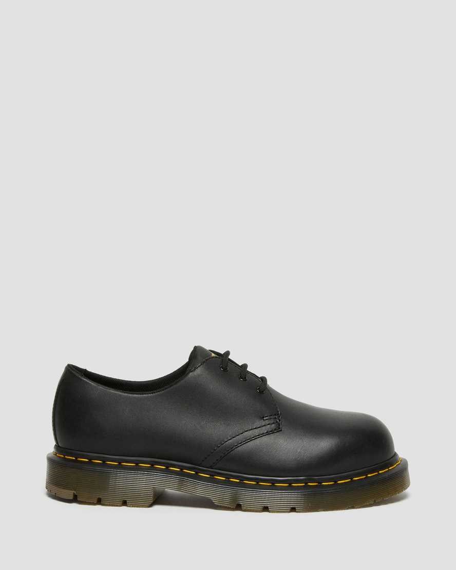 Black Industrial Full Grain Women's Dr Martens 1461 Slip Resistant Steel Toe Oxford Shoes | 279184-RKO