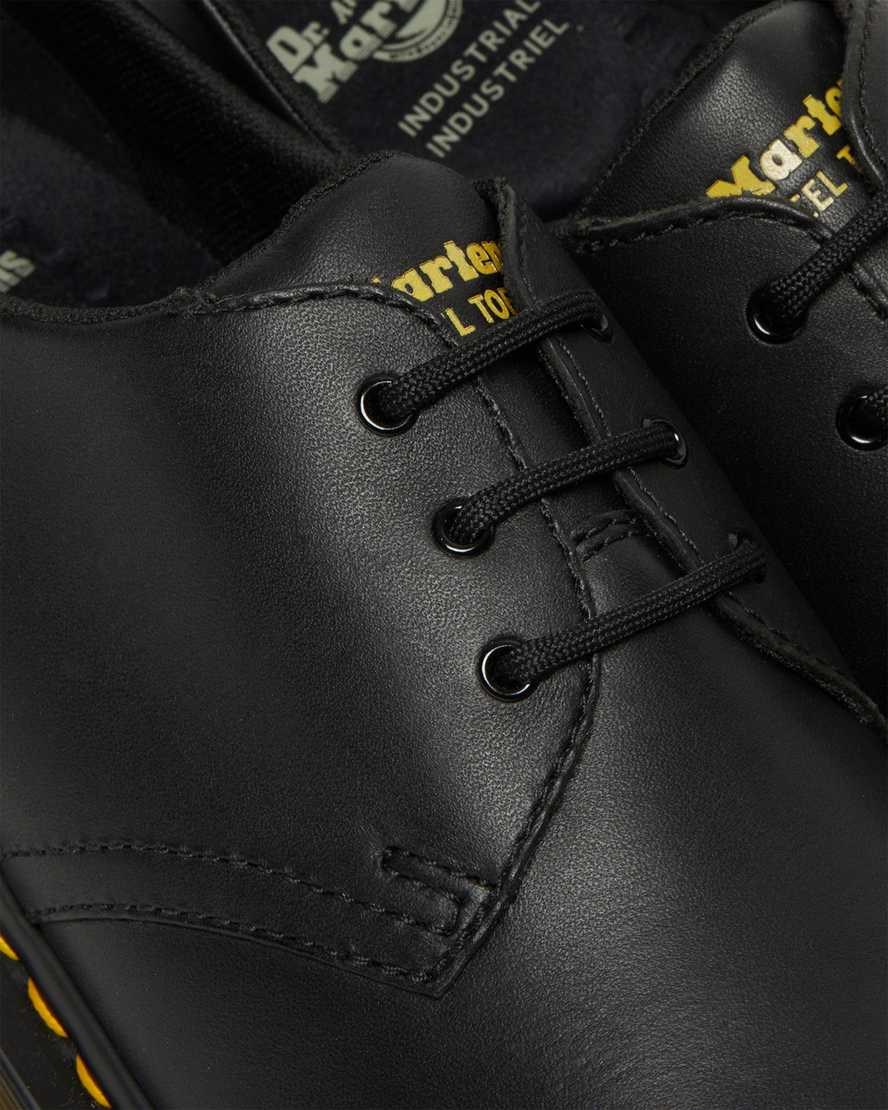 Black Industrial Full Grain Women's Dr Martens 1461 Slip Resistant Steel Toe Oxford Shoes | 279184-RKO