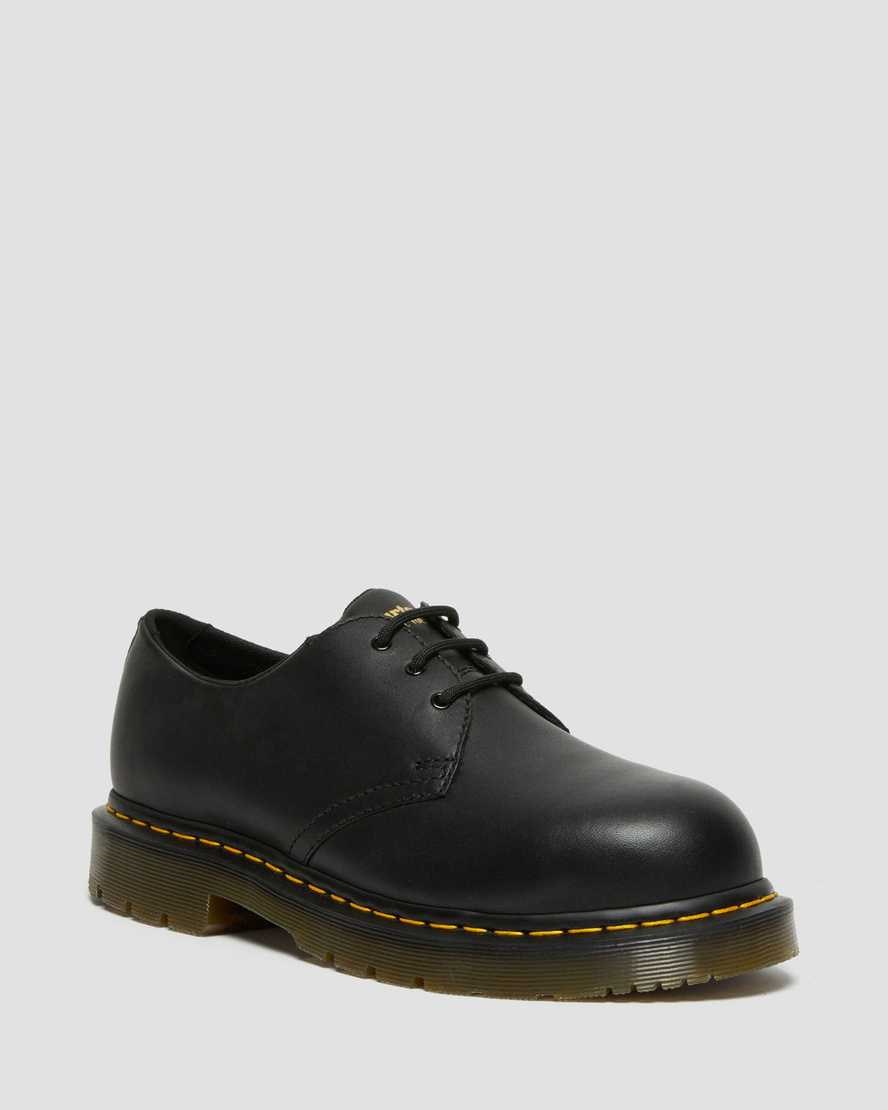 Black Industrial Full Grain Women\'s Dr Martens 1461 Slip Resistant Steel Toe Oxford Shoes | 279184-RKO