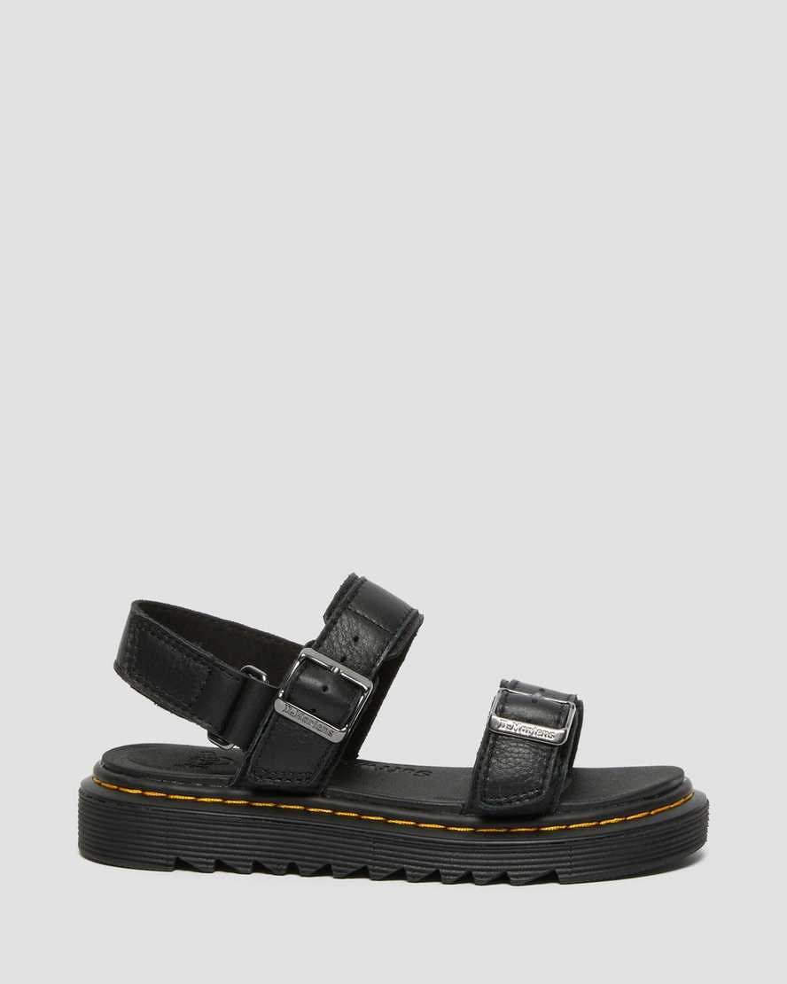 Black Kids' Dr Martens Junior Kyle Leather Sandals | 792314-POG