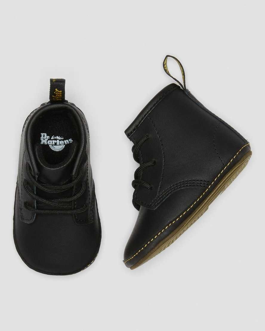 Black Kids' Dr Martens Newborn 1460 Auburn Leather Booties | 981270-KJY