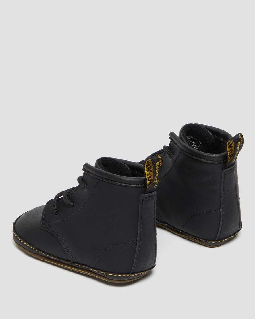 Black Kids' Dr Martens Newborn 1460 Auburn Leather Booties | 981270-KJY