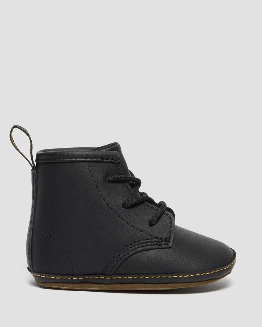 Black Kids' Dr Martens Newborn 1460 Auburn Leather Booties | 981270-KJY