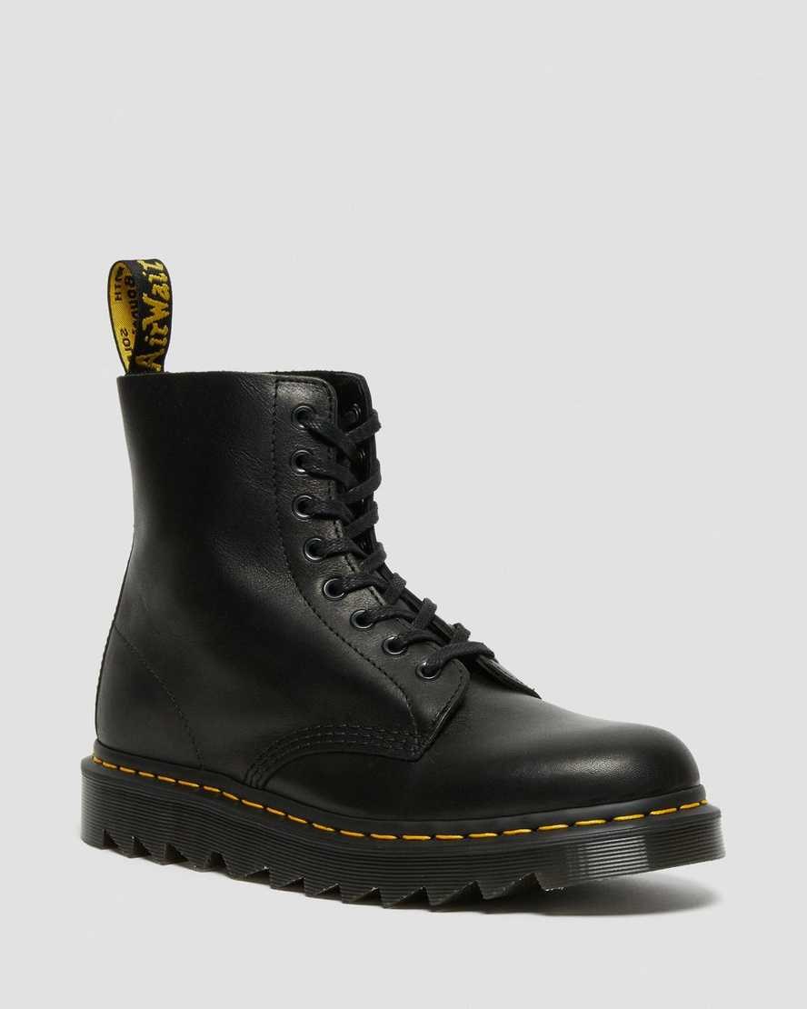 Black Luxor Men's Dr Martens 1460 Pascal Ziggy Leather Ankle Boots | 349085-AFB