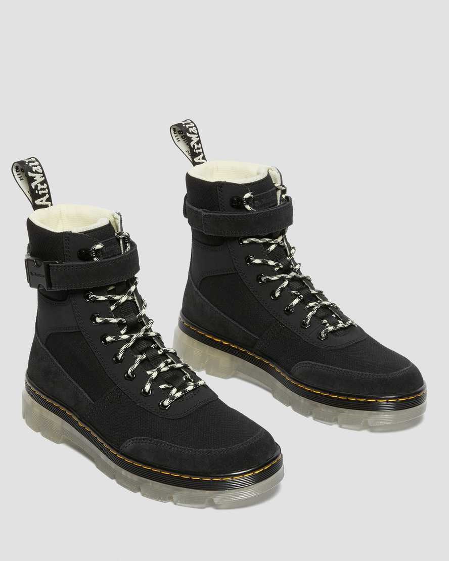 Black Men's Dr Martens Combs Tech Superknit + Suede Ankle Boots | 340571-XCU