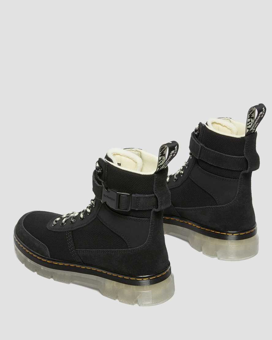 Black Men's Dr Martens Combs Tech Superknit + Suede Ankle Boots | 340571-XCU