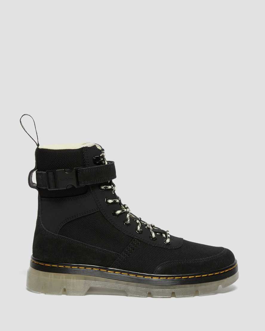 Black Men's Dr Martens Combs Tech Superknit + Suede Lace Up Boots | 723086-RKH