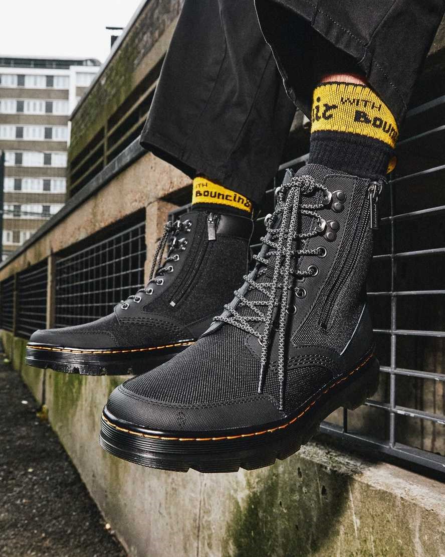 Black Men's Dr Martens Combs Zip Up Boots | 697081-RVQ