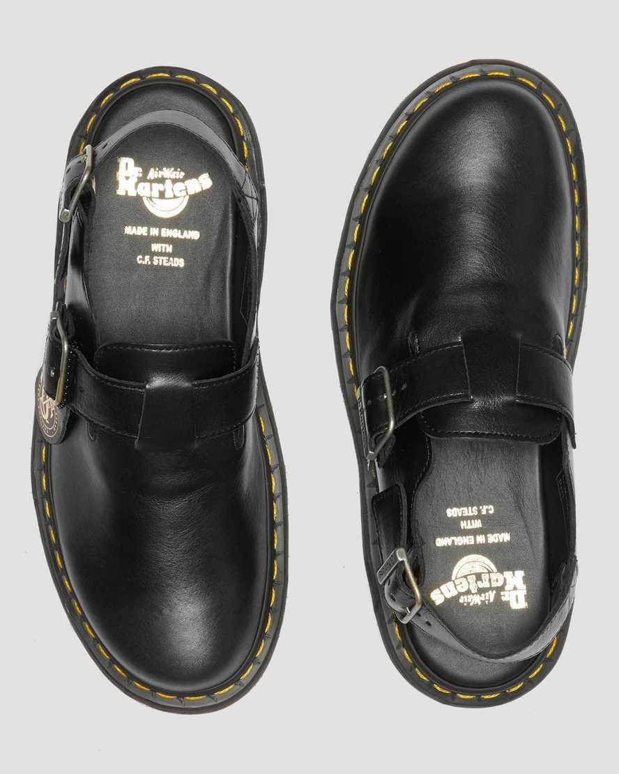 Black Men's Dr Martens Jorge Made in England Leather Slingbacks | 249071-RBF