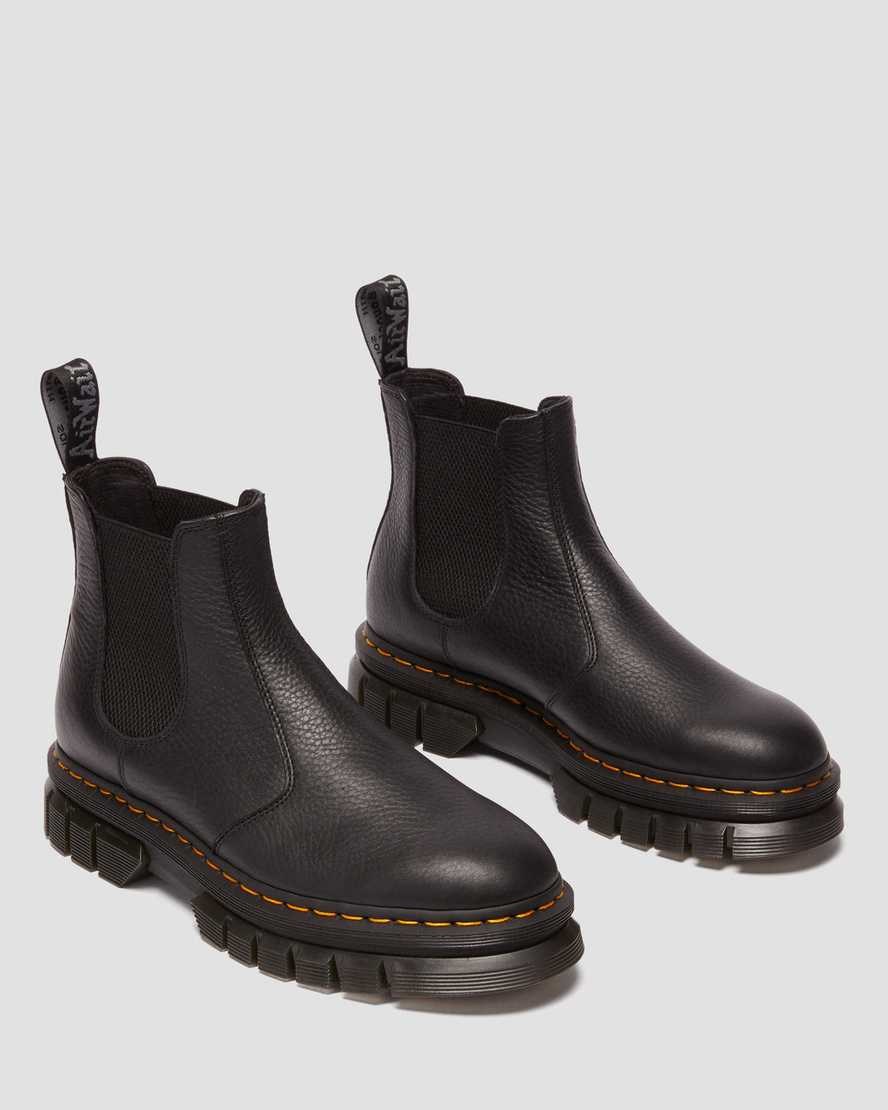 Black Men's Dr Martens Rikard Lunar Leather Ankle Boots | 018693-EQT