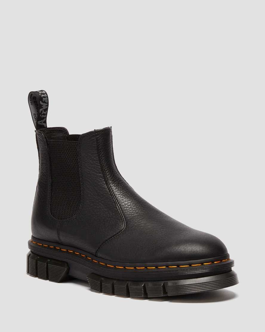 Black Men\'s Dr Martens Rikard Lunar Leather Ankle Boots | 018693-EQT