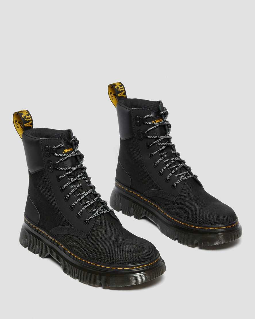 Black Men's Dr Martens Tarik Utility Canvas Boots | 874569-HRY