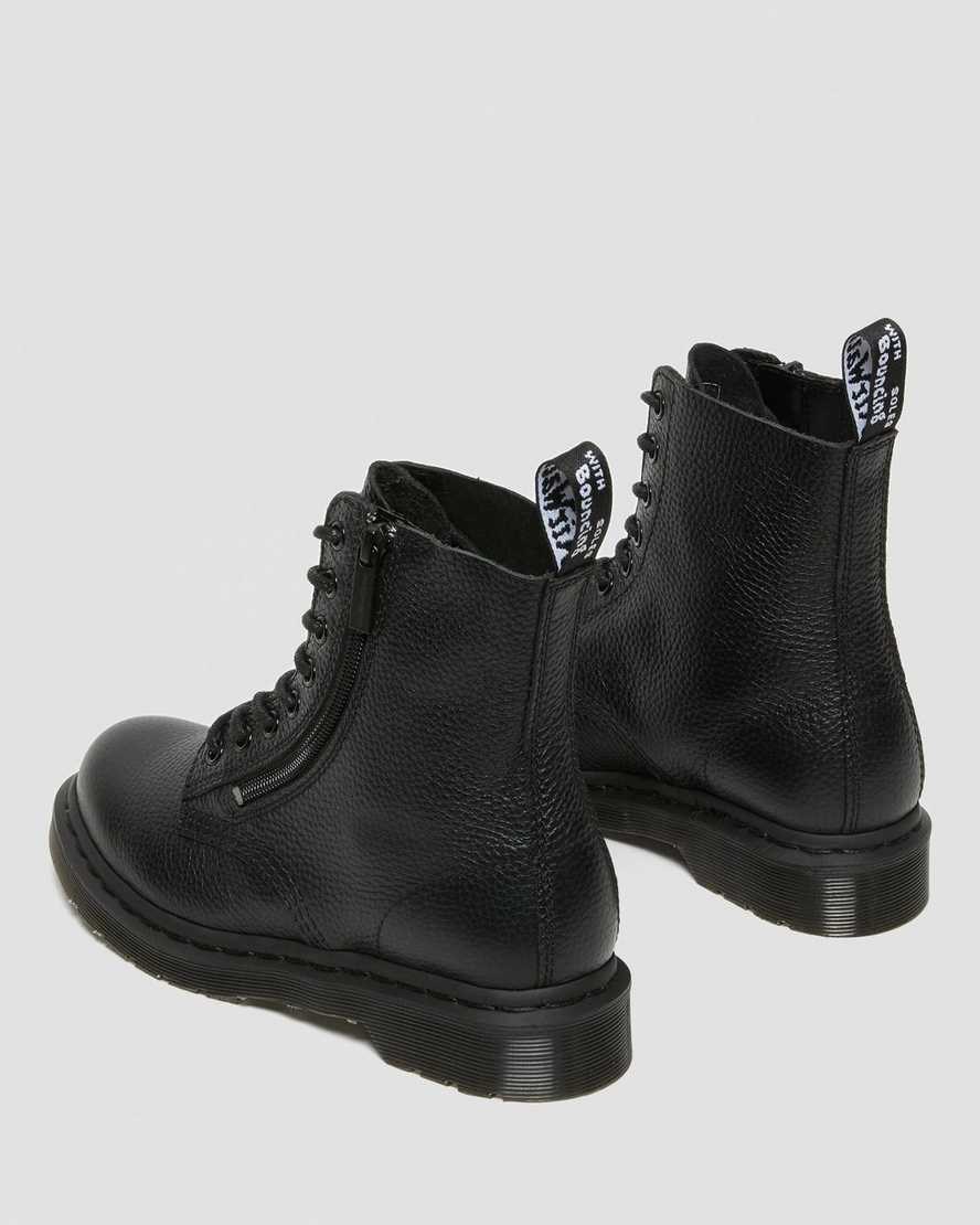 Black Milled Nappa Leather Men's Dr Martens 1460 Pascal Leather Zip Up Boots | 038152-OLP