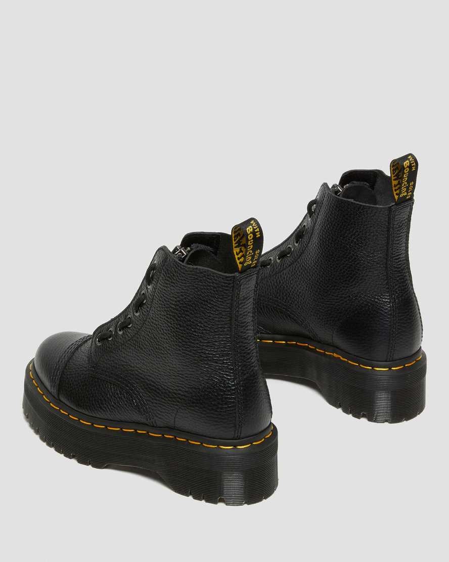 Black Milled Nappa Leather Men's Dr Martens Sinclair Milled Nappa Leather Zip Up Boots | 476931-JNQ