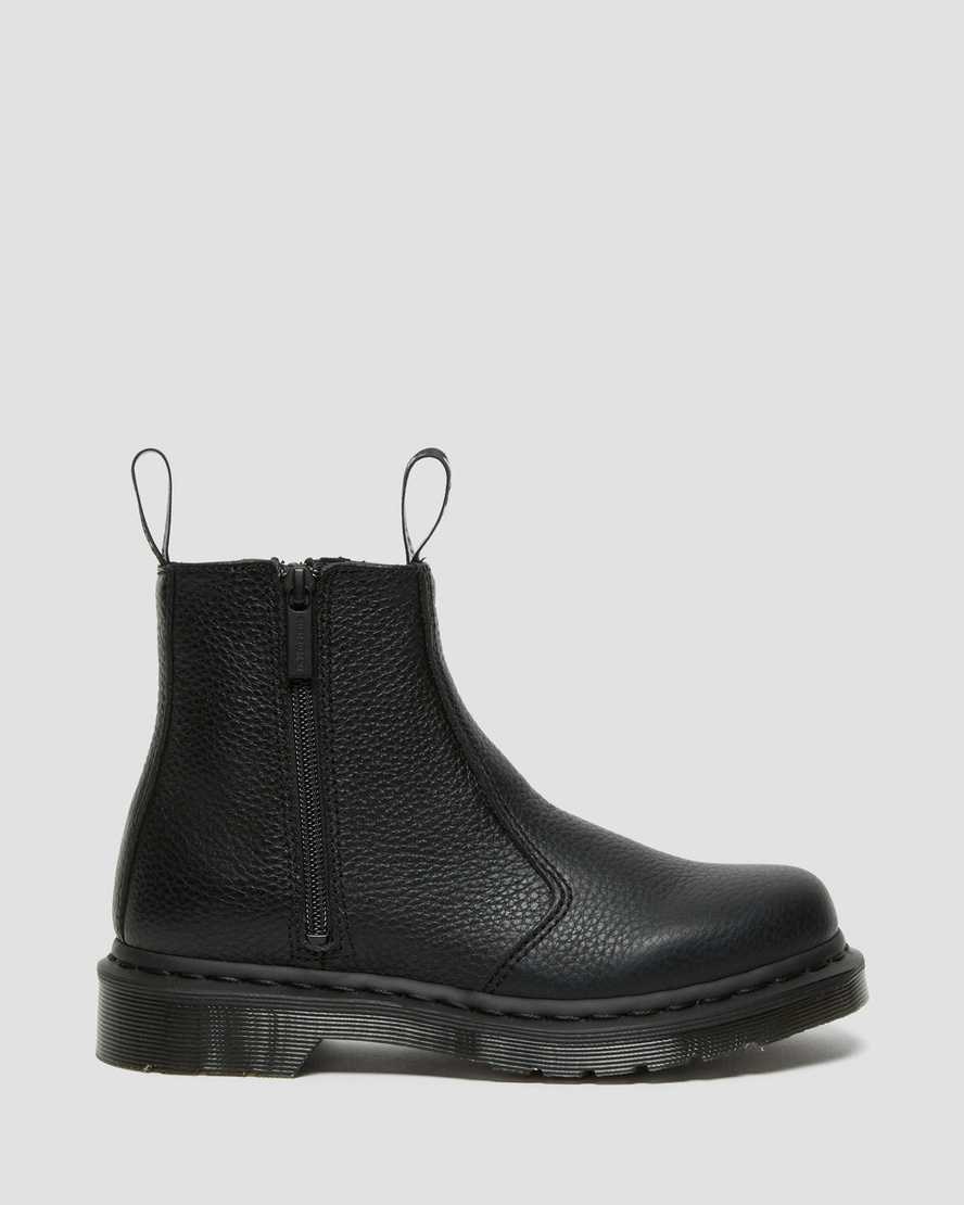 Black Milled Nappa Leather Men's Dr Martens 2976 Leather Zip Up Boots | 726109-WID