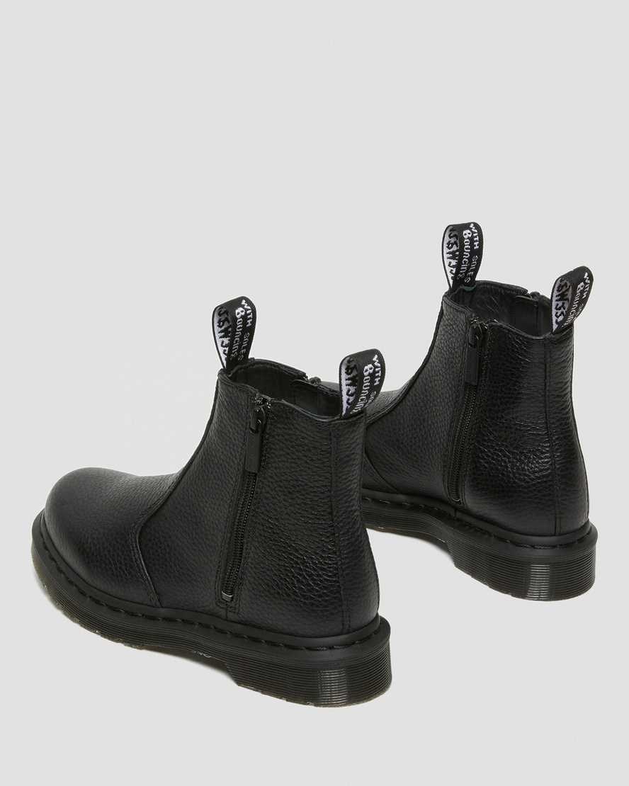 Black Milled Nappa Leather Women's Dr Martens 2976 Leather Zipper Chelsea Boots | 340216-PLJ