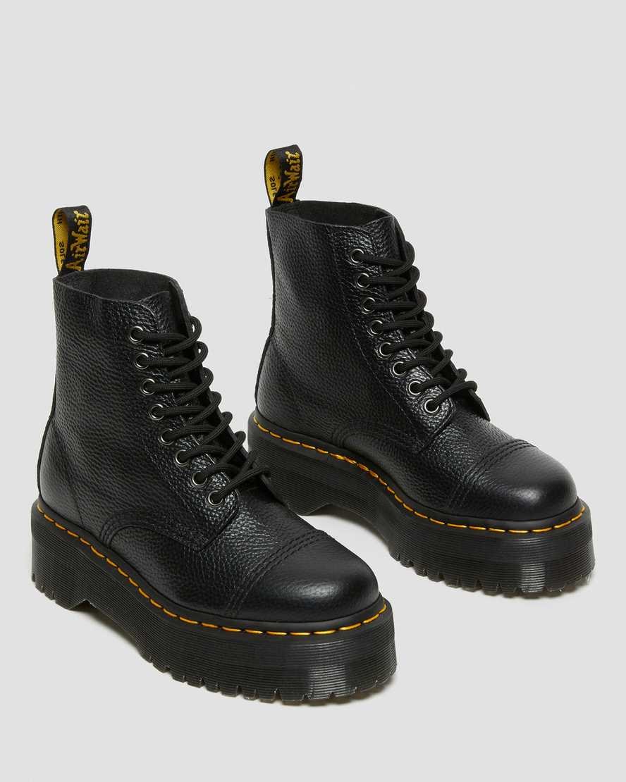 Black Milled Nappa Leather Women's Dr Martens Sinclair Milled Nappa Leather Ankle Boots | 583274-CQB