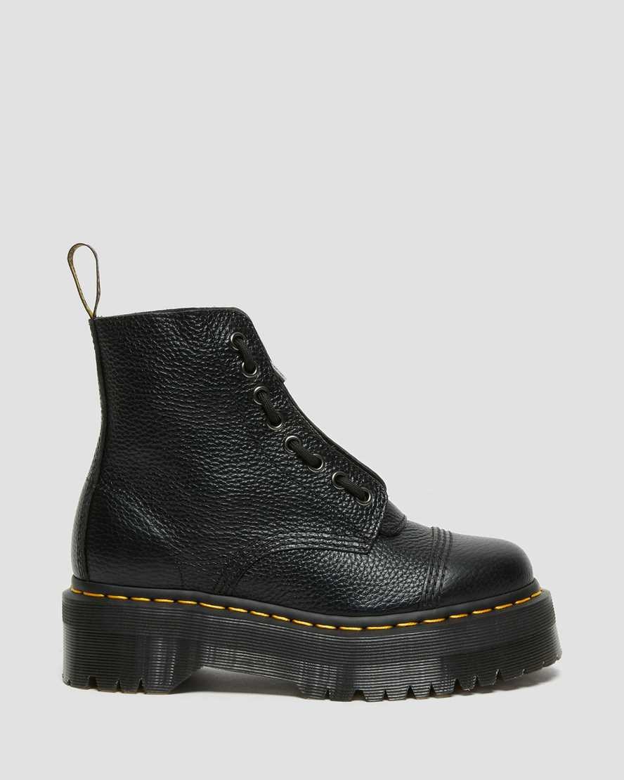 Black Milled Nappa Leather Women's Dr Martens Sinclair Milled Nappa Leather Ankle Boots | 583274-CQB