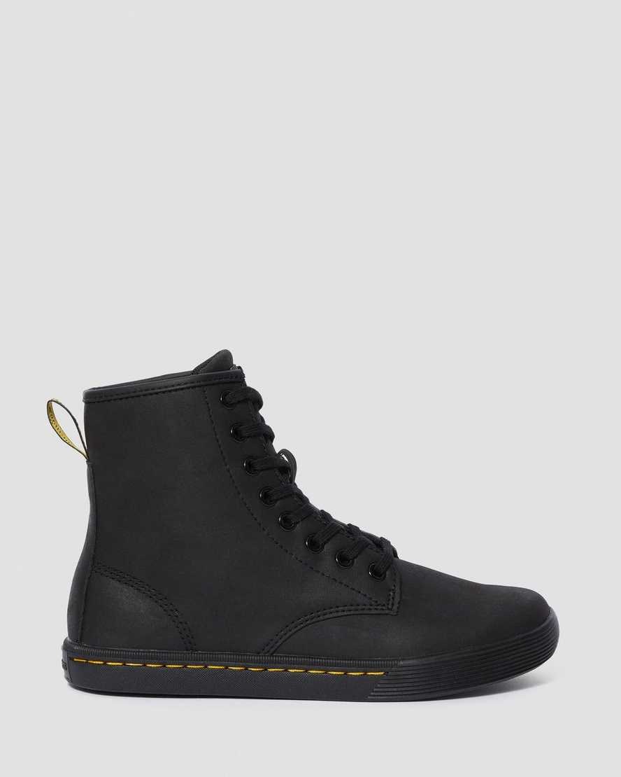 Black Mohawk Non Woven Synthetic Women's Dr Martens Sheridan Matte Ankle Boots | 863275-OWM