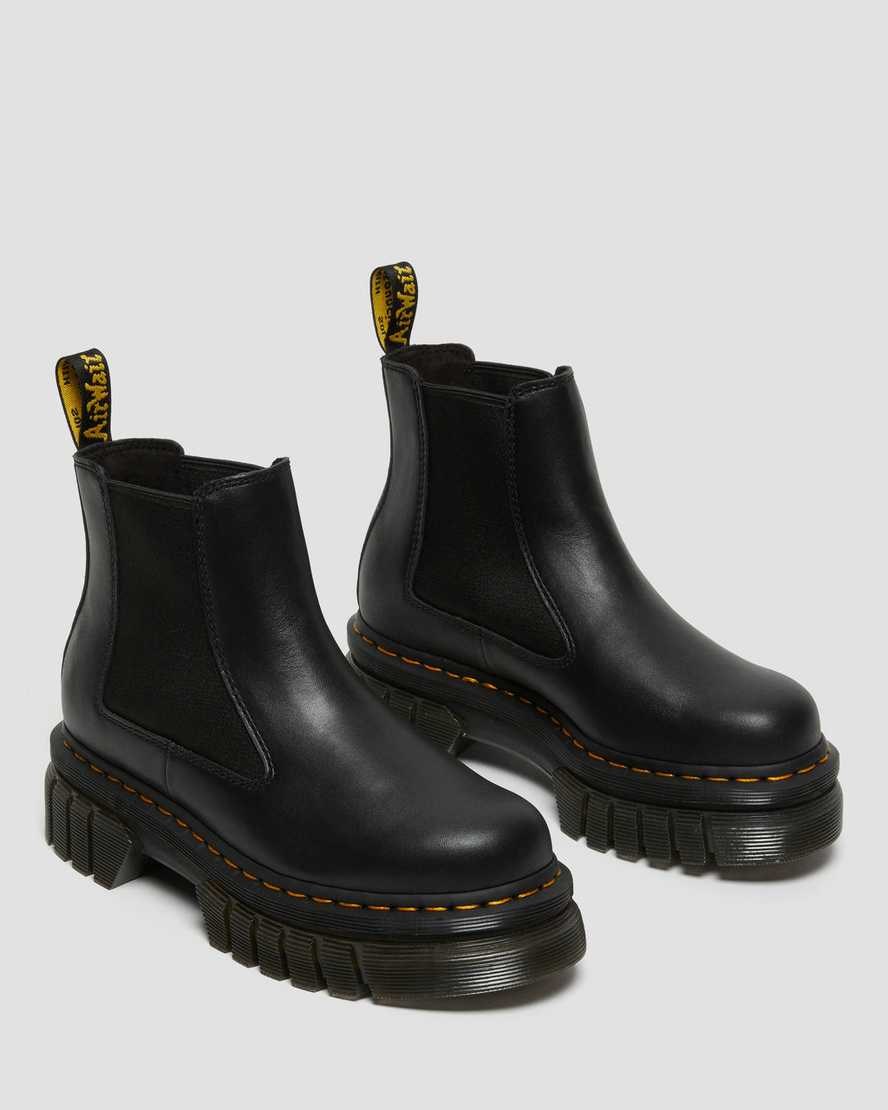 Black Nappa Lux Men's Dr Martens Audrick Nappa Leather Platform Lace Up Boots | 125084-EGC