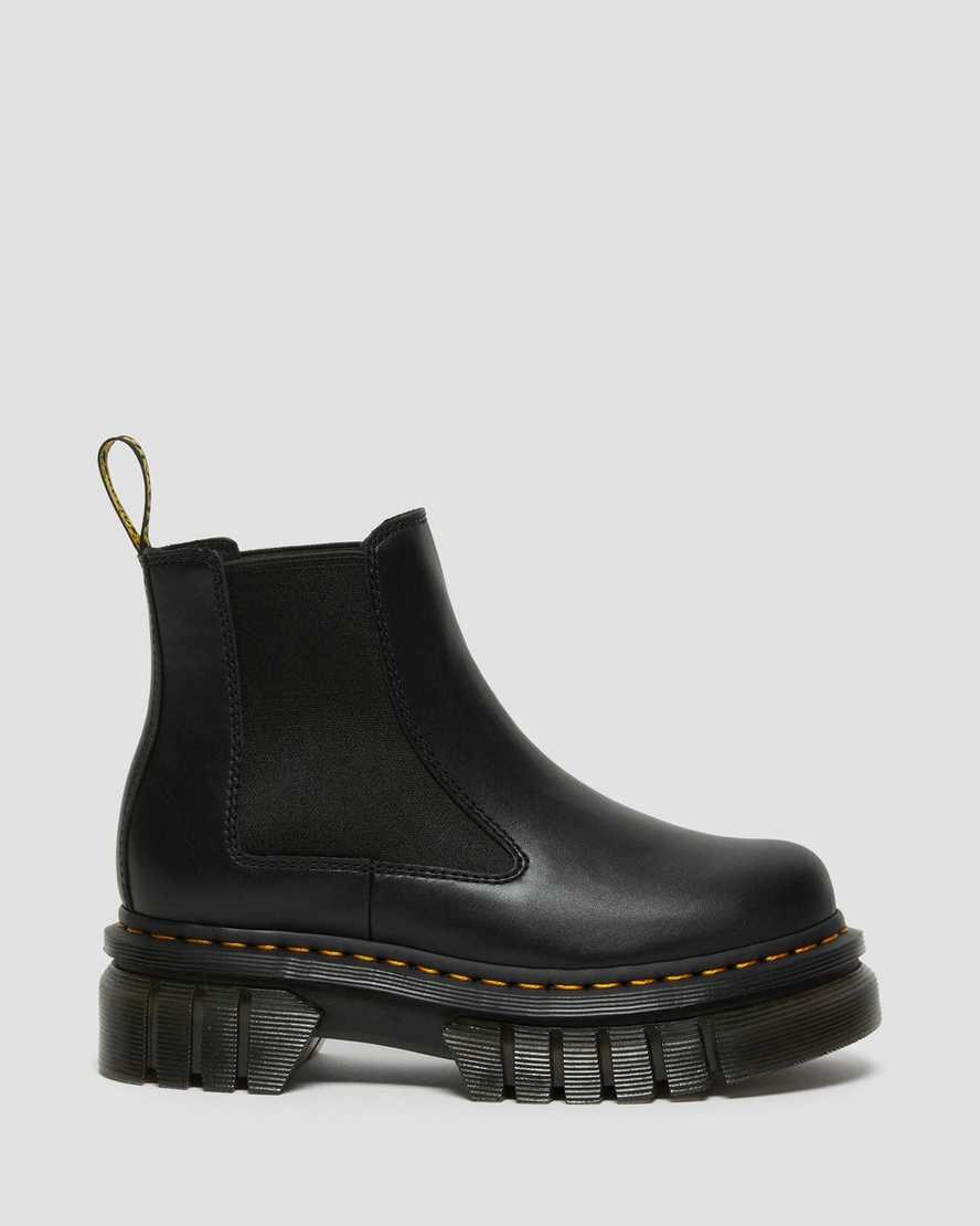 Black Nappa Lux Men's Dr Martens Audrick Nappa Leather Platform Lace Up Boots | 125084-EGC