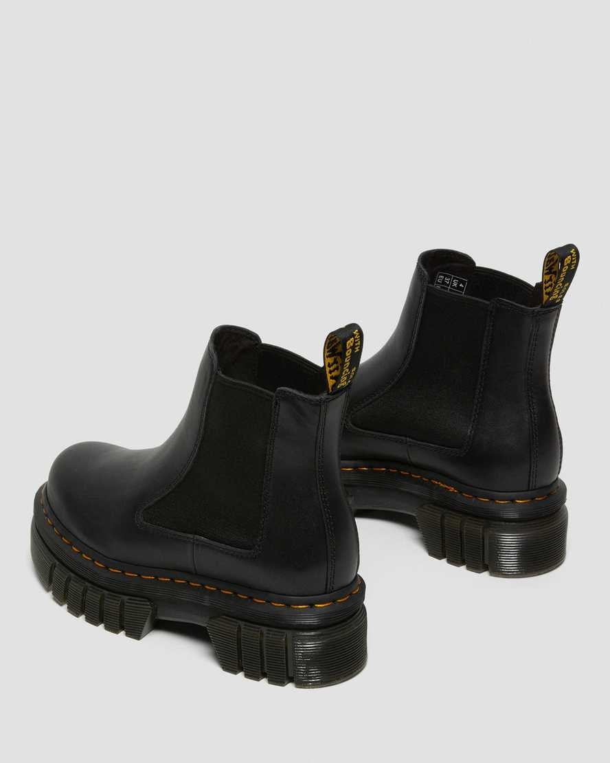 Black Nappa Lux Men's Dr Martens Audrick Nappa Leather Platform Lace Up Boots | 125084-EGC