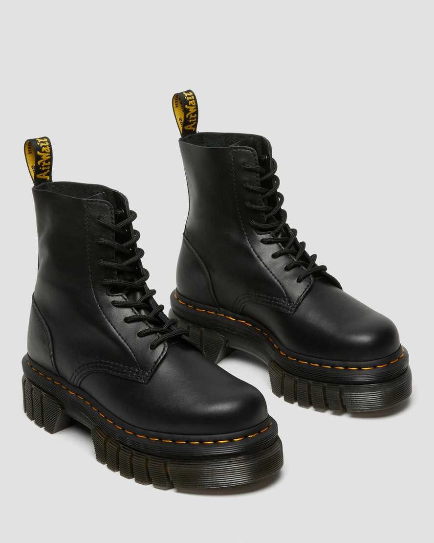 Black Nappa Lux Men's Dr Martens Audrick Nappa Leather Platform Lace Up Boots | 257694-IHN