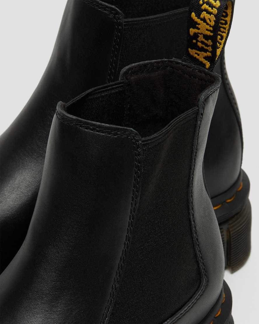 Black Nappa Lux Women's Dr Martens Audrick Nappa Leather Platform Chelsea Boots | 714032-EJU