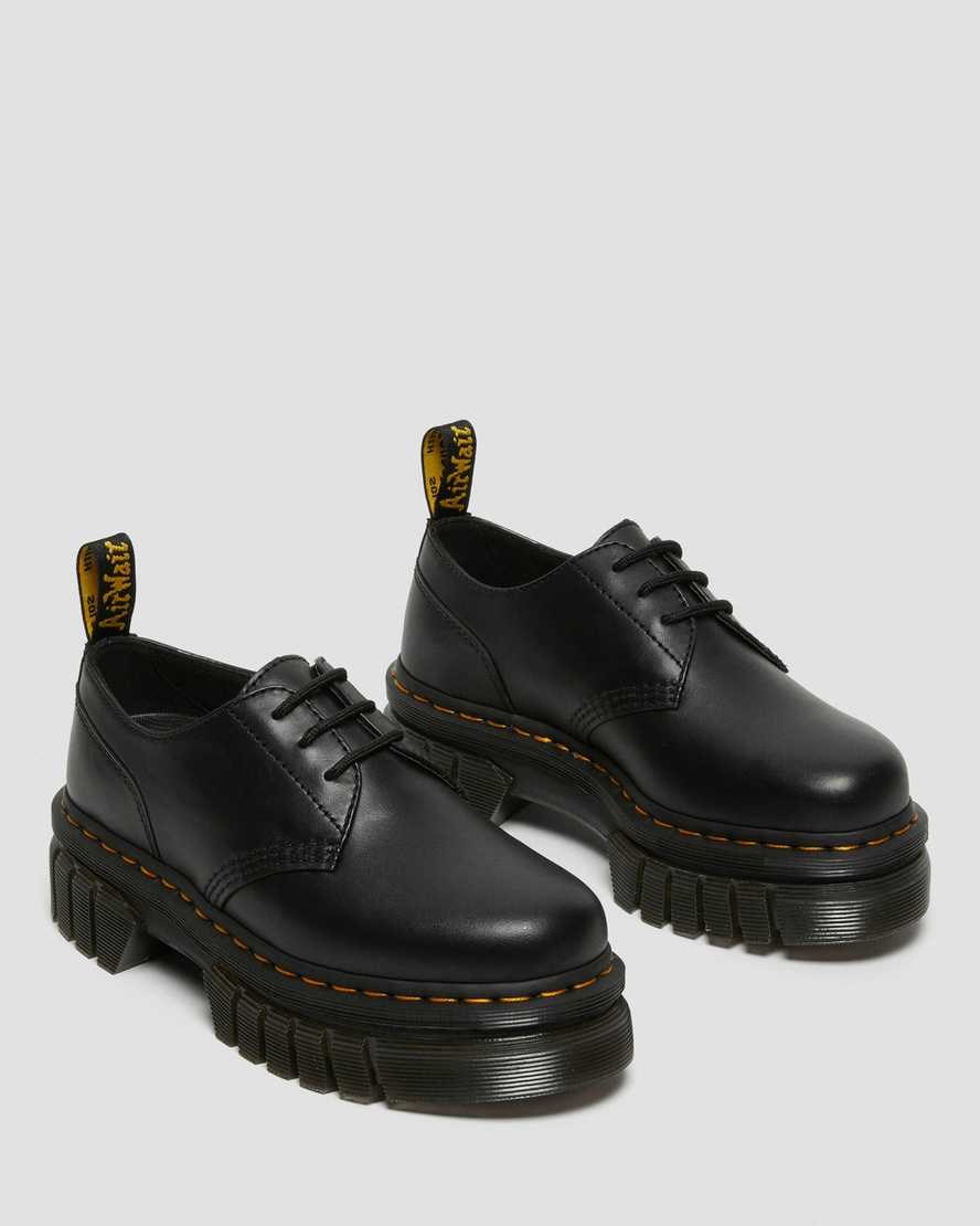 Black Nappa Lux Women's Dr Martens Audrick Nappa Leather Platform Shoes | 985412-GSJ