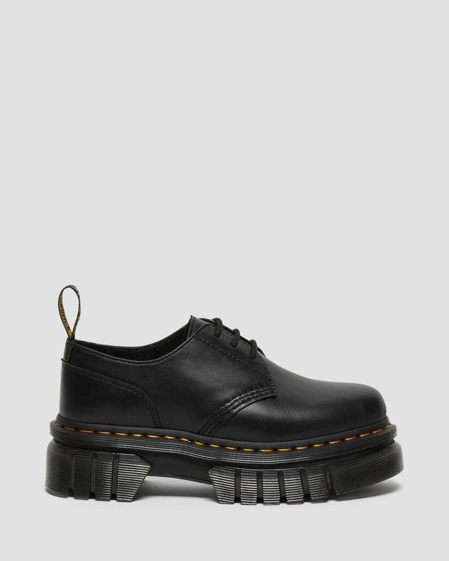 Black Nappa Lux Women's Dr Martens Audrick Nappa Leather Platform Shoes | 985412-GSJ