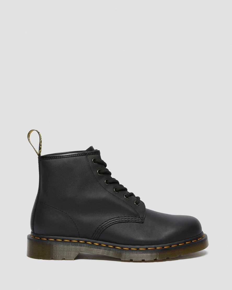 Black Nappa Men's Dr Martens 101 Leather Ankle Boots | 507824-HSN