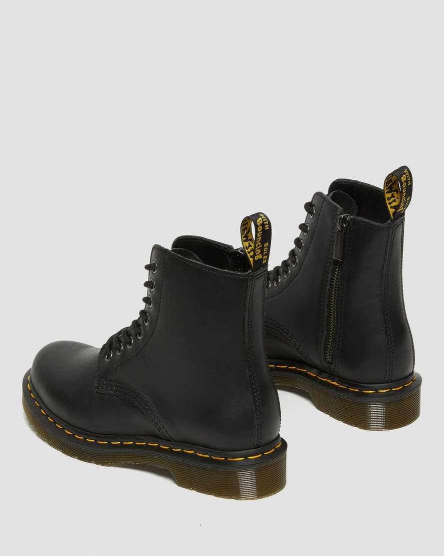 Black Nappa Men's Dr Martens 1460 Pascal Nappa Zip Up Boots | 849153-DXJ