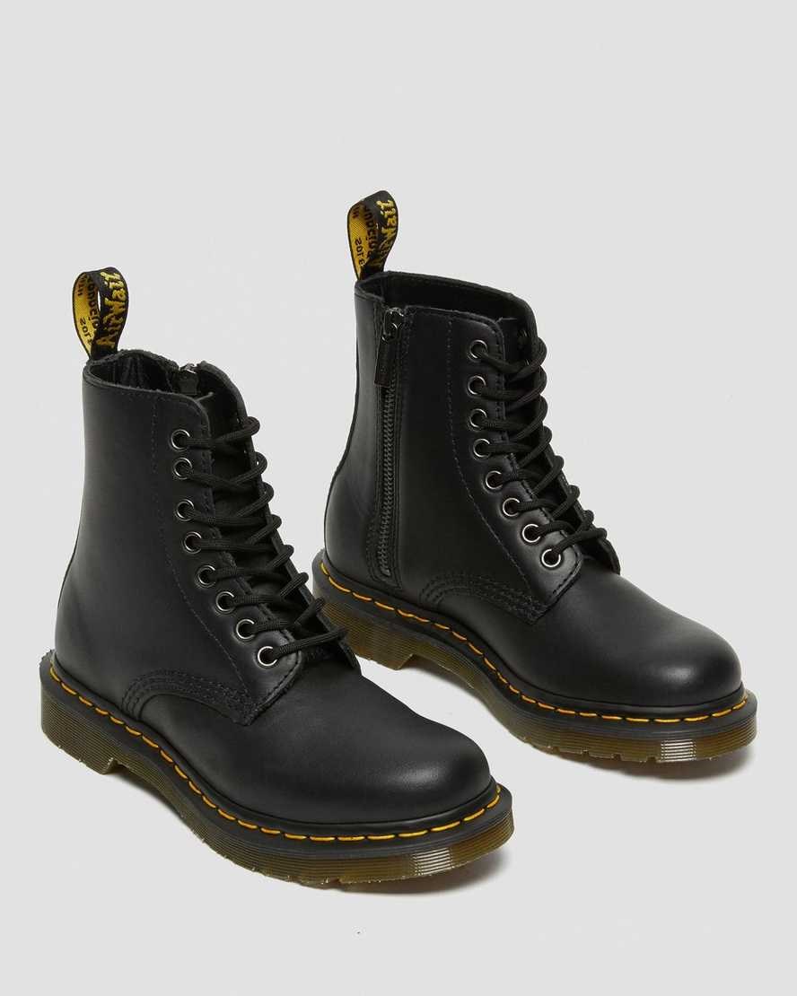 Black Nappa Men's Dr Martens 1460 Pascal Nappa Zip Up Boots | 849153-DXJ