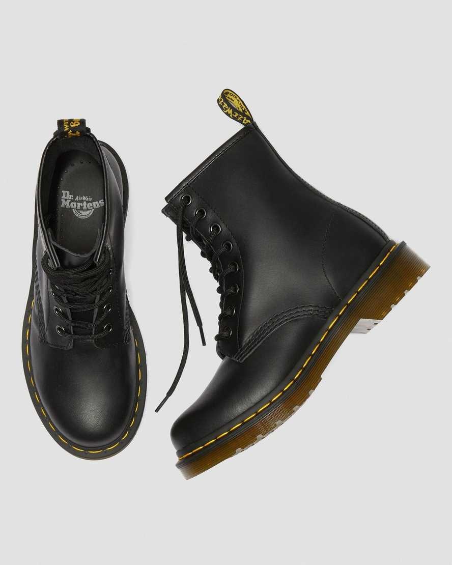 Black Nappa Women's Dr Martens 1460 Nappa Leather Lace Up Boots | 204913-MXC