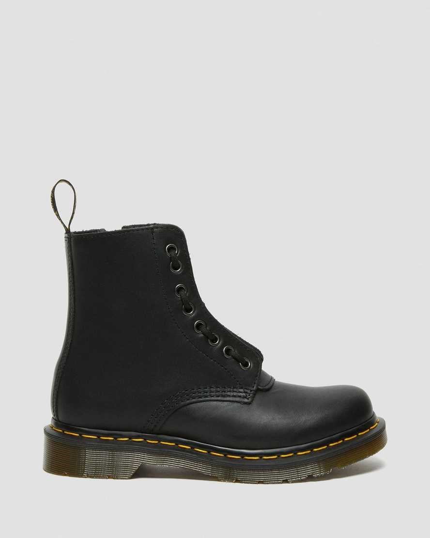 Black Nappa Women's Dr Martens 1460 Pascal Nappa Lace Up Boots | 054138-BRQ