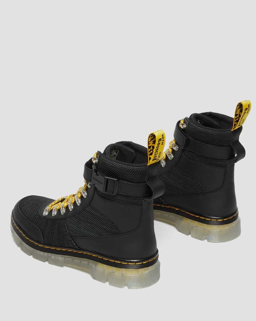 Black Onice Soft Men's Dr Martens Combs Tech Coated Canvas Mix Lace Up Boots | 642810-ZOK