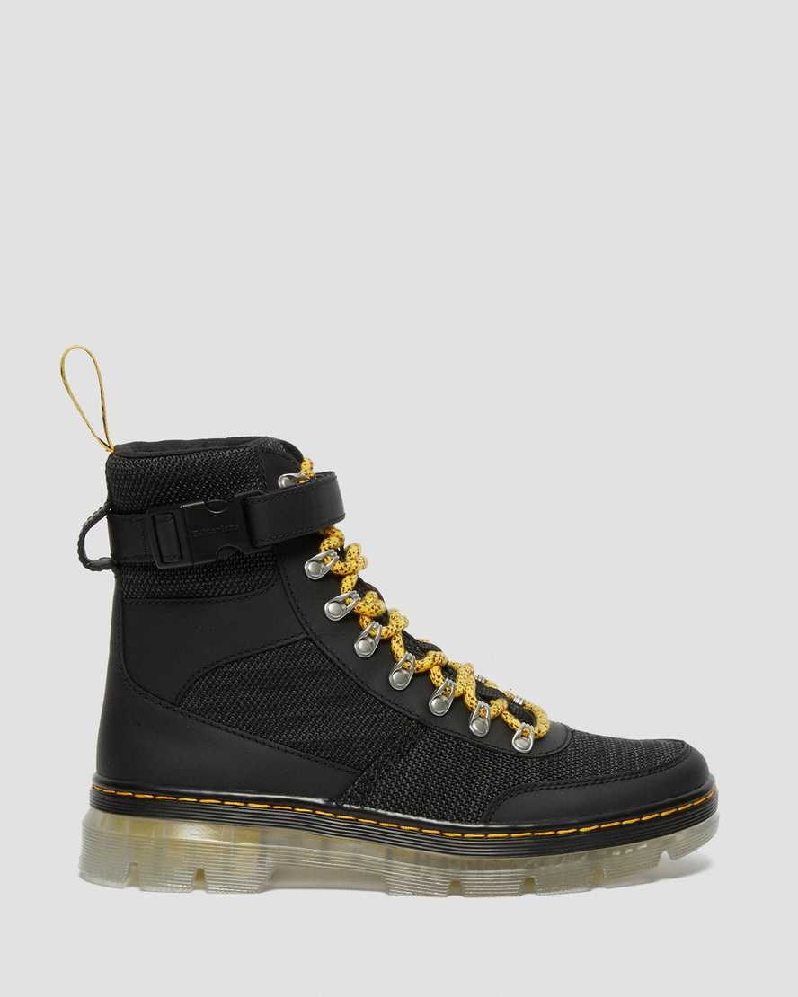 Black Onice Soft Men's Dr Martens Combs Tech Coated Canvas Mix Lace Up Boots | 642810-ZOK