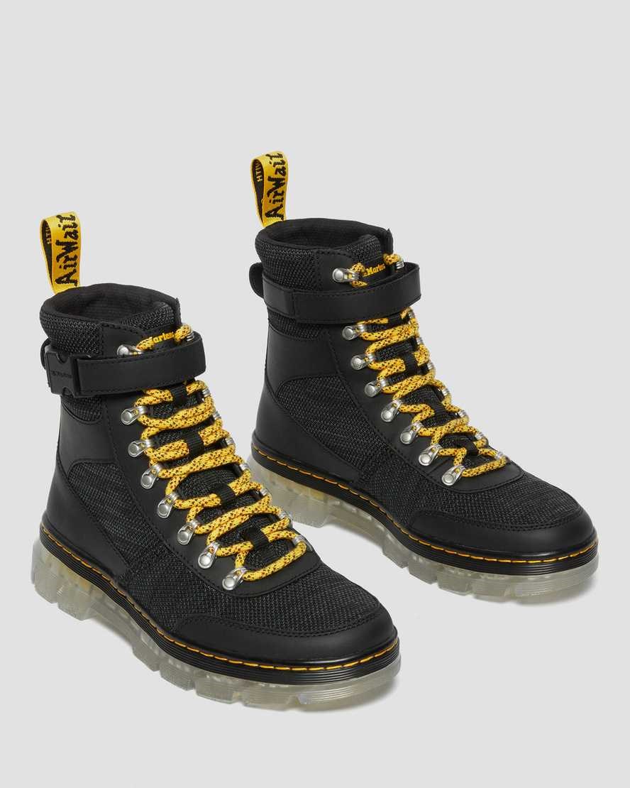 Black Onice Soft Men's Dr Martens Combs Tech Coated Canvas Mix Lace Up Boots | 642810-ZOK